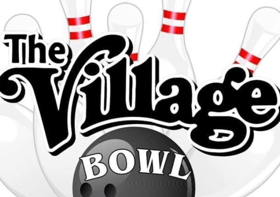 Flyer for Bowling Clinic at The Village Bowl featuring Tom Smallwood and David Krol on August 19